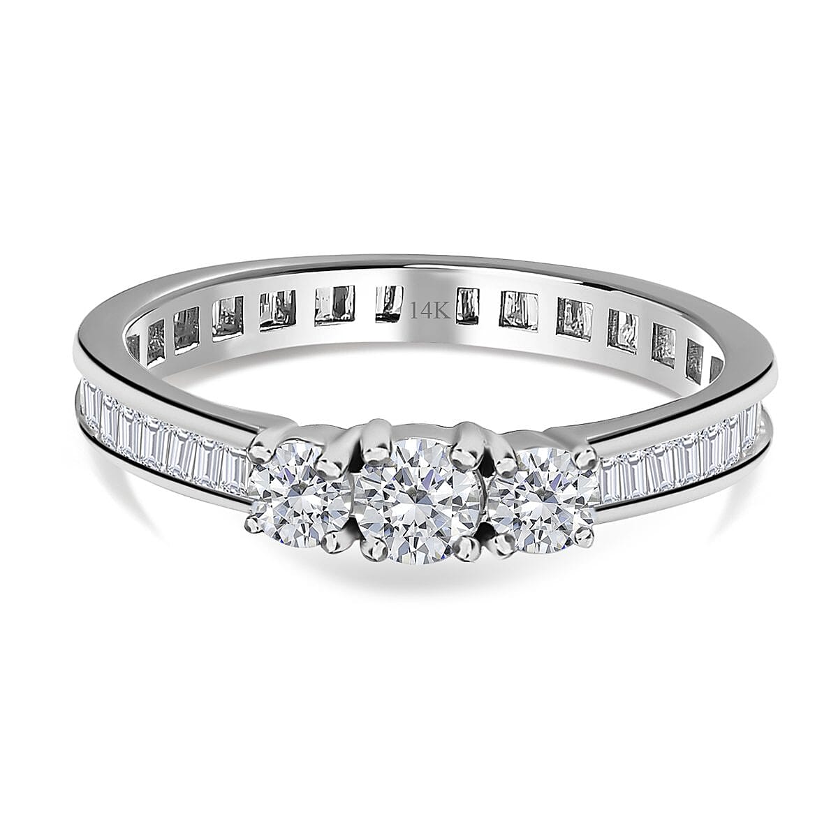 NY Closeout 14K White Gold SGL Certified Diamond (I1-I2-G-H) Band Ring 1.00 Ct