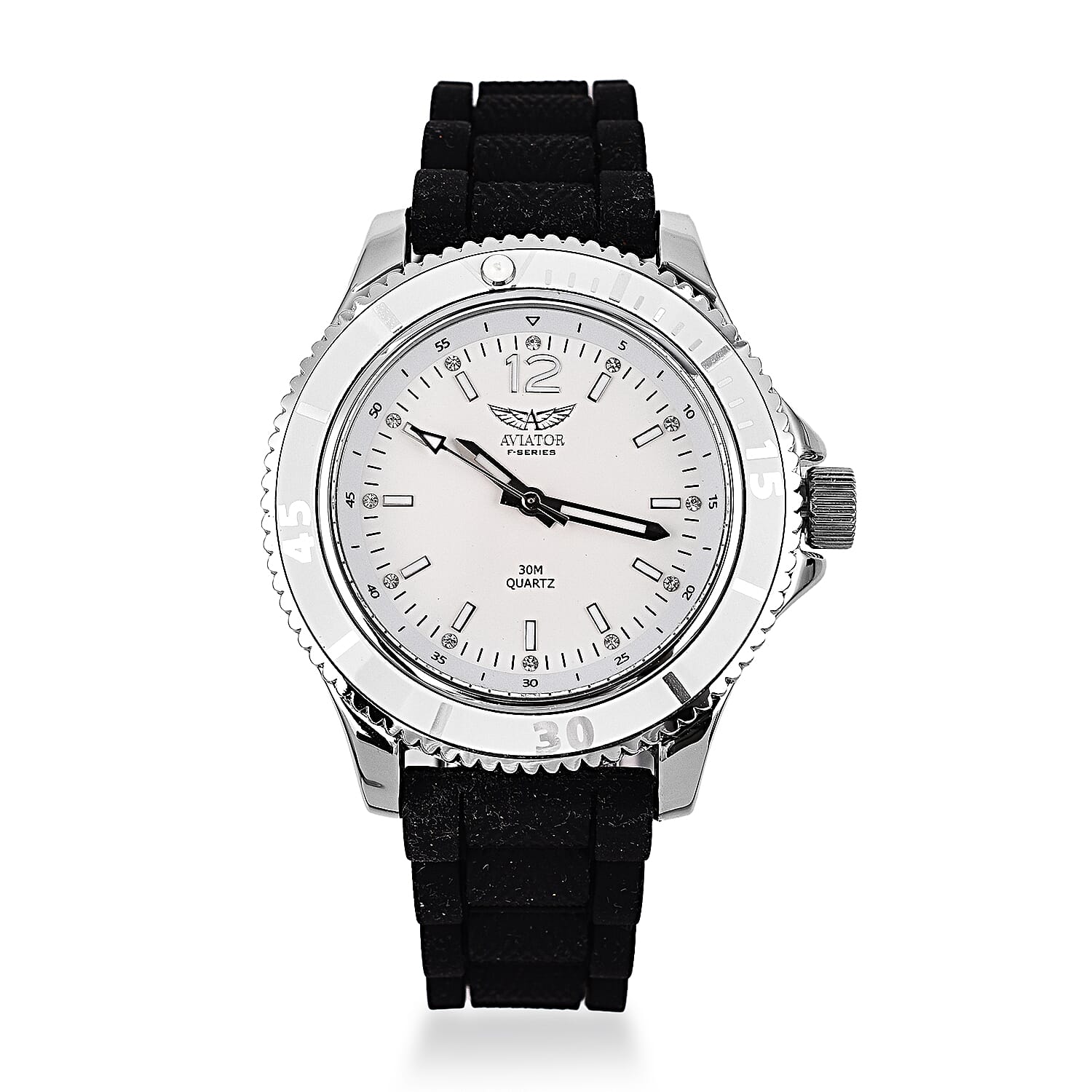 Closeout Deal - Aviator F-Series Quartz Movement White Dial Water Resistant Ladies Watch with 4 Interchangeable Straps