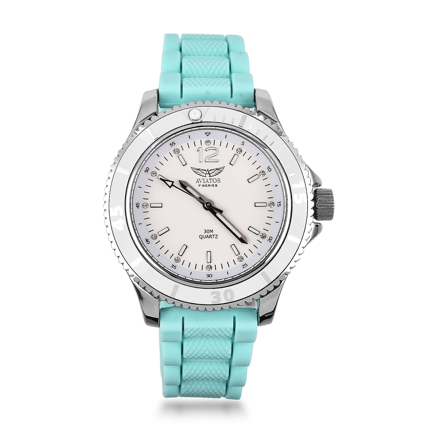 Closeout Deal - Aviator F-Series Quartz Movement White Dial Water Resistant Ladies Watch with 4 Interchangeable Straps