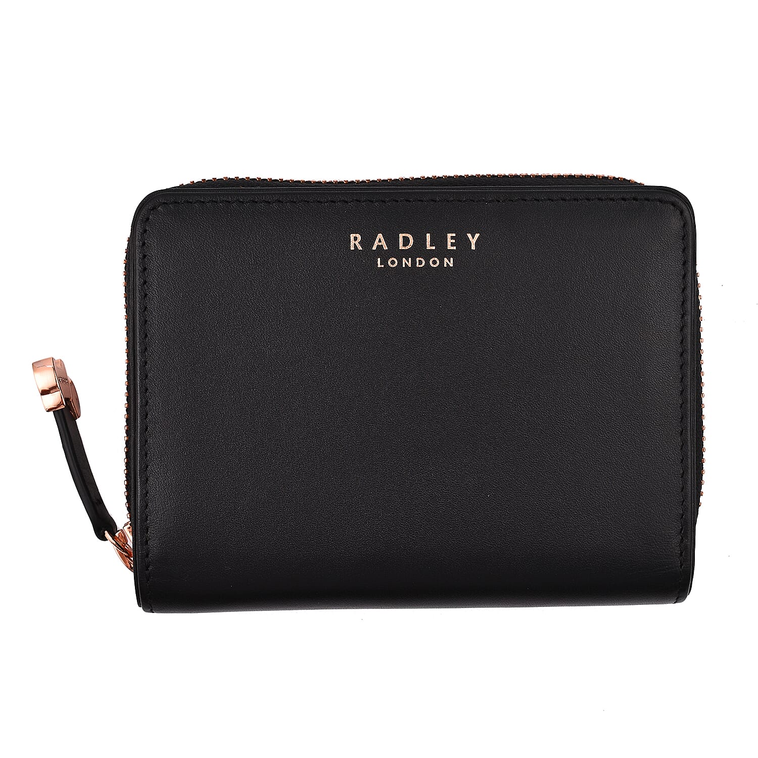 One Time Closeout RADLEY LONDON Genuine Leather RFID Protection Purse Size 12x9 cm with Dust Bag Black