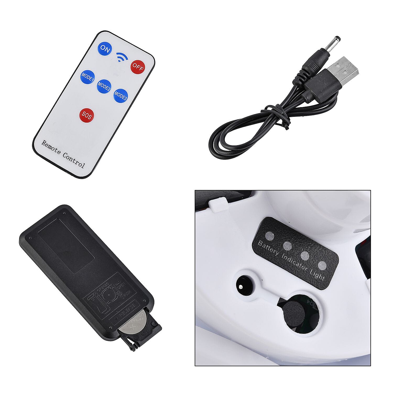 Indoor and Outdoor Solar Rechargeable Light with Remote (800 mAh-Li Battery Built -in USB & Solar Panels Charge)