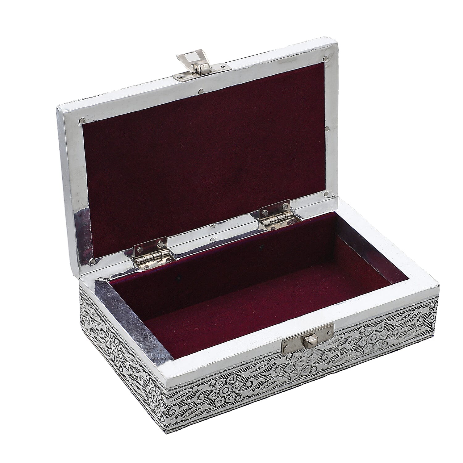 DOD - Set of 3 Handcrafted Aluminium Bird on Tree Top Embossed Storage Box (Size 16x10x4 cm)