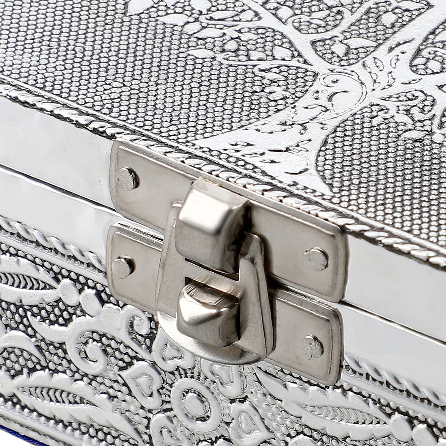 DOD - Set of 3 Handcrafted Aluminium Bird on Tree Top Embossed Storage Box (Size 16x10x4 cm)