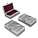 DOD - Set of 3 Handcrafted Aluminium Bird on Tree Top Embossed Storage Box (Size 16x10x4 cm)
