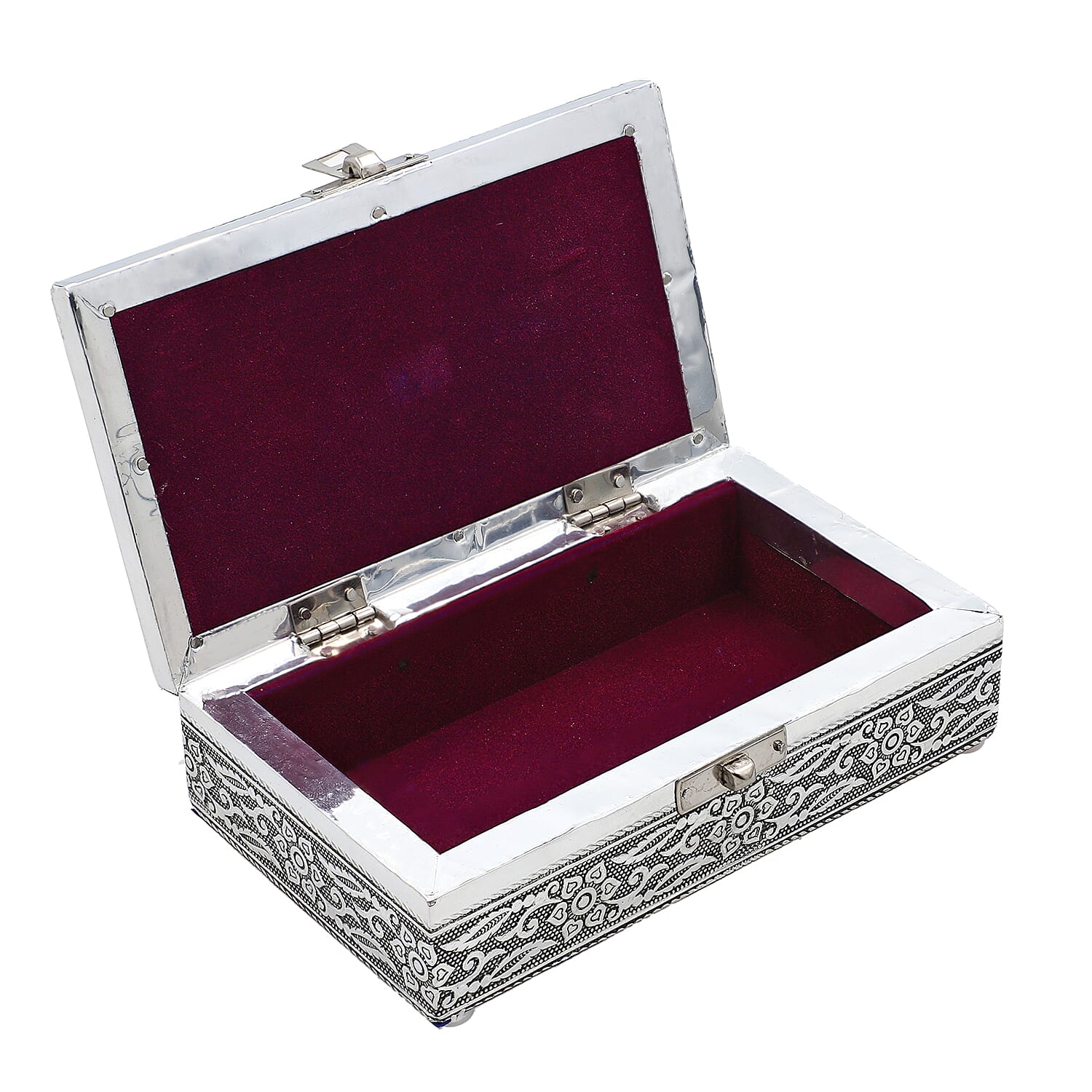 Set of 3 Handcrafted Aluminium Bird on Tree Top Embossed Storage Box (Size 16x10x4 cm)