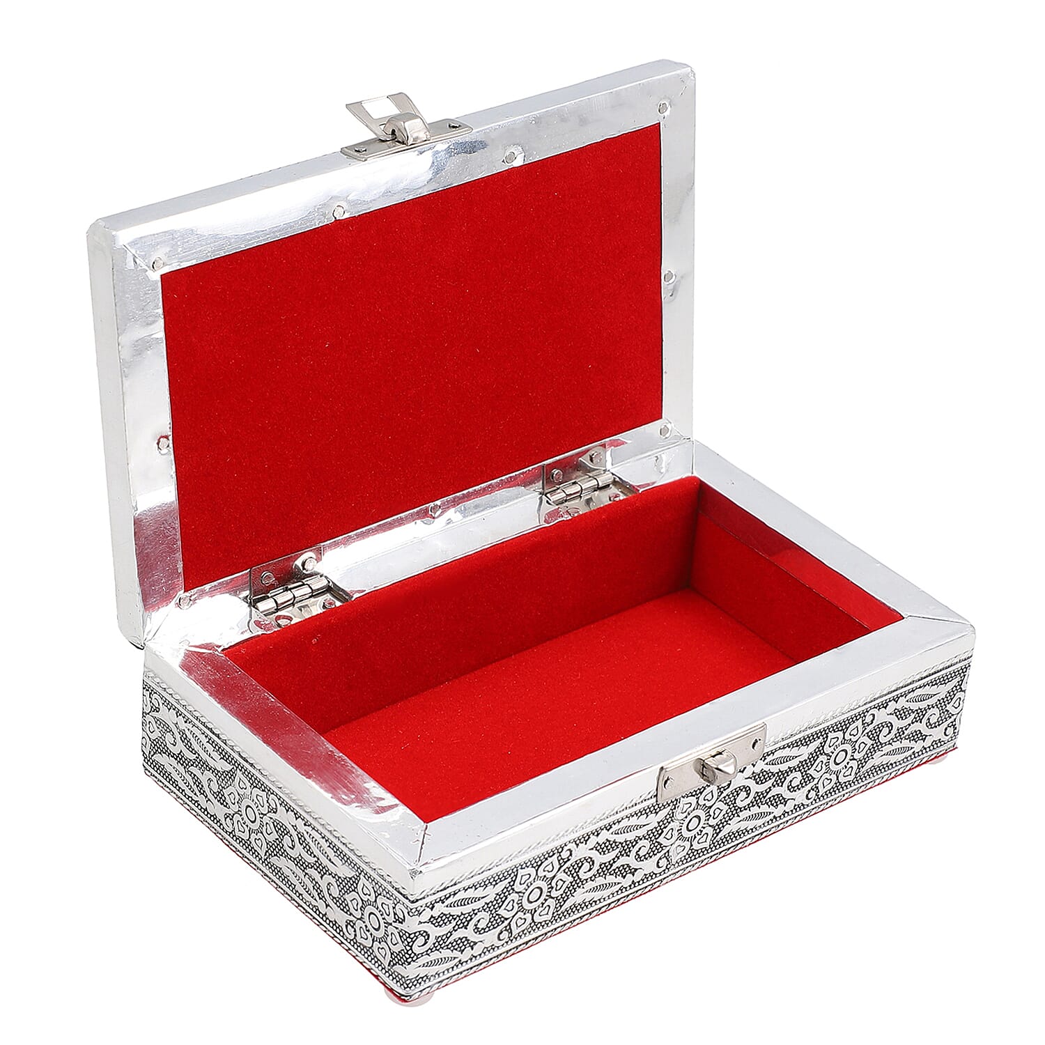 Set of 3 Handcrafted Aluminium Dandelion Flower Embossed Storage Box (Size 16x10x4 cm)