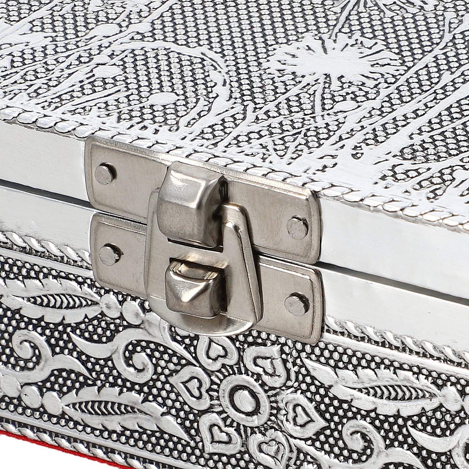 Set of 3 Handcrafted Aluminium Dandelion Flower Embossed Storage Box (Size 16x10x4 cm)