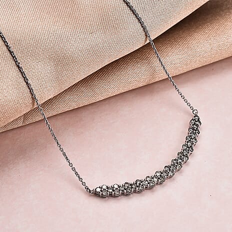 NY Close Out 9K White Gold Diamond (I1-I2-G-H) Necklace (Size - 16-18) 1.00 Ct