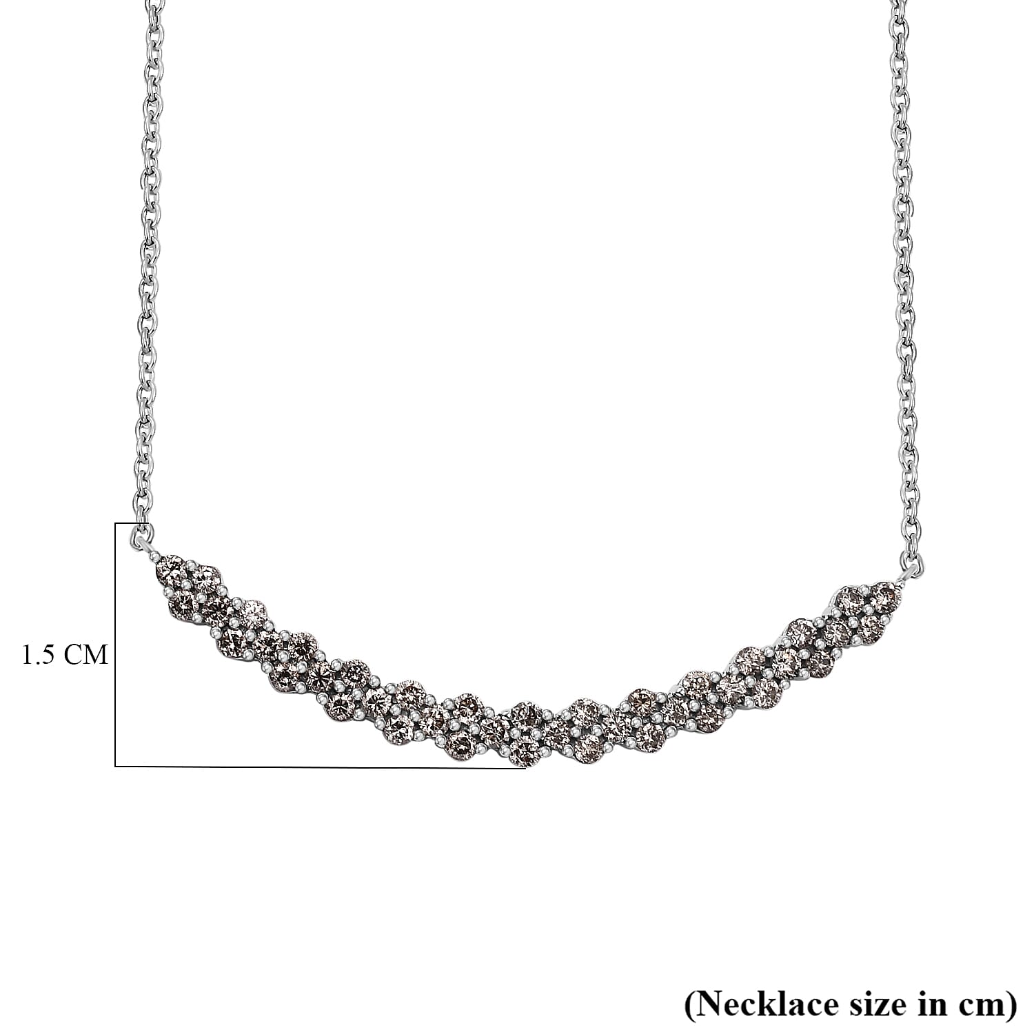 NY Close Out 9K White Gold Diamond (I1-I2-G-H) Necklace (Size - 16-18) 1.00 Ct