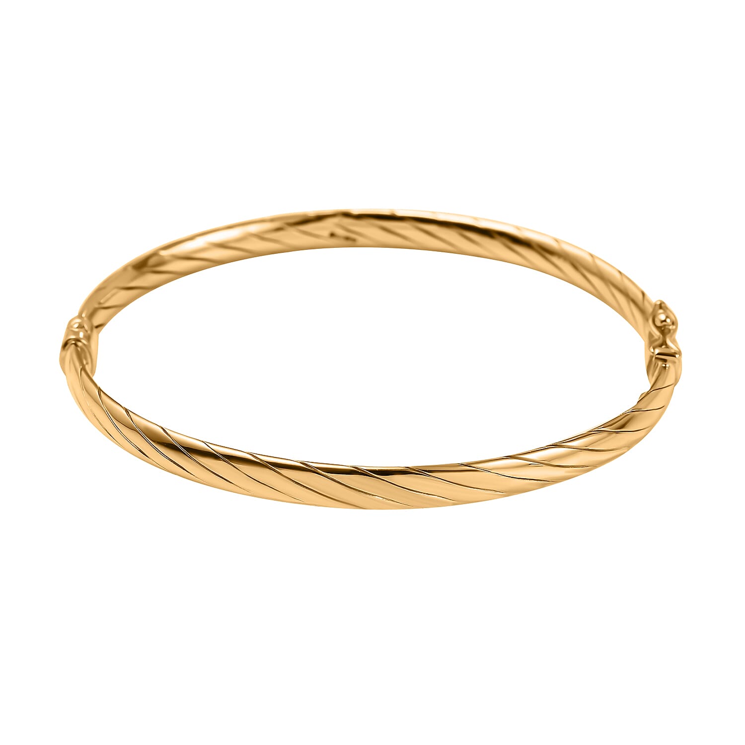Italian Made Closeout Deal - 9K Yellow Gold Twist Bangle (Size - 7), Gold Wt 4.15 Gms