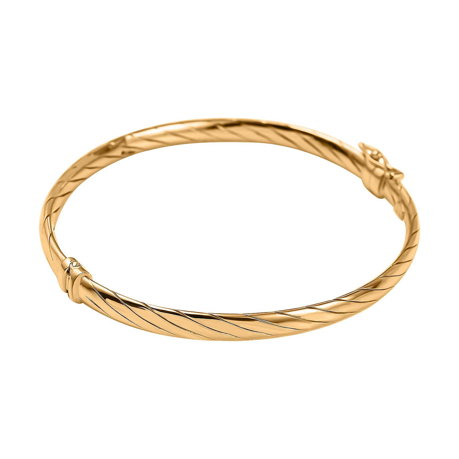 Italian Made Closeout Deal - 9K Yellow Gold Twist Bangle (Size - 7), Gold Wt 4.15 Gms