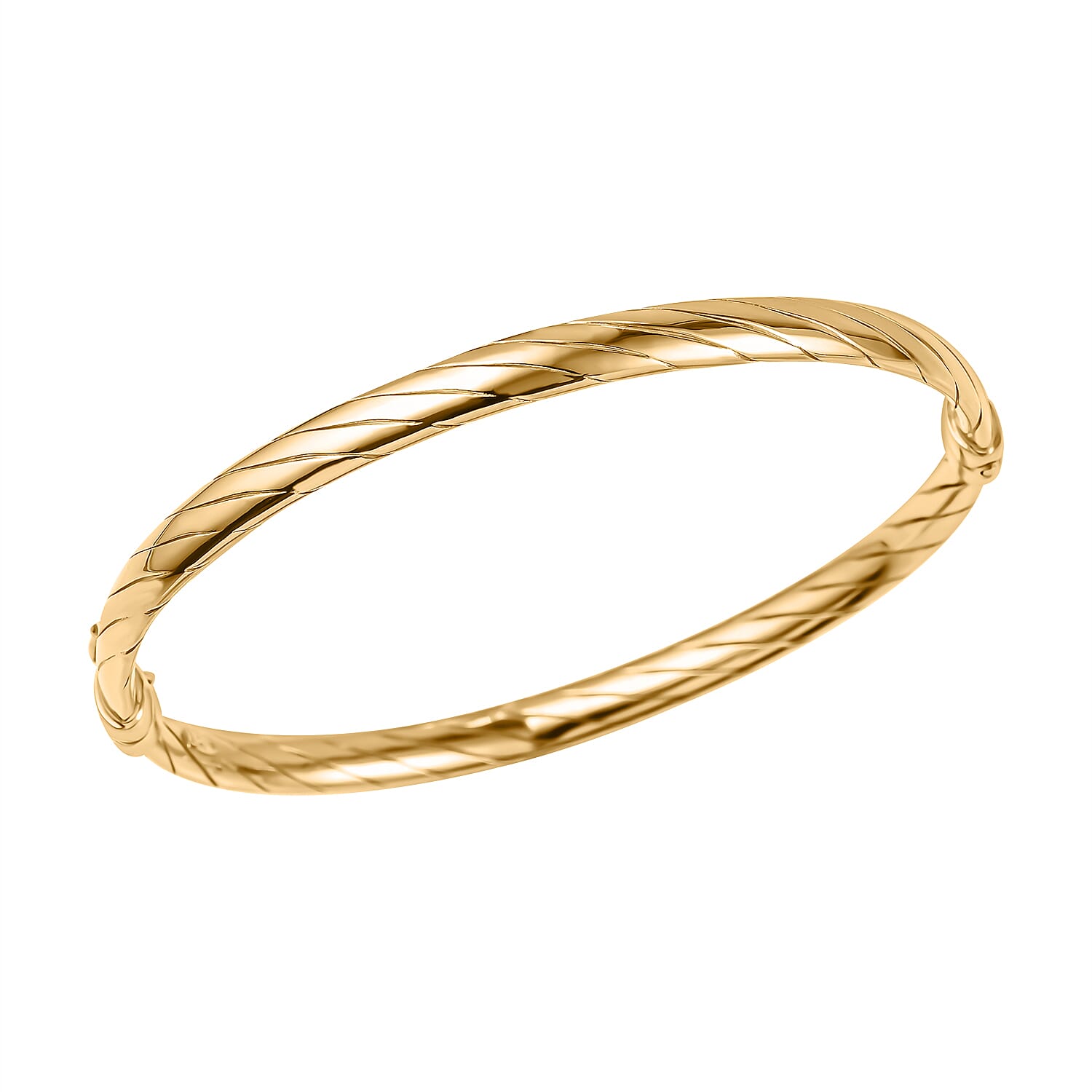 Italian Made Closeout Deal - 9K Yellow Gold Twist Bangle (Size - 7), Gold Wt 4.15 Gms