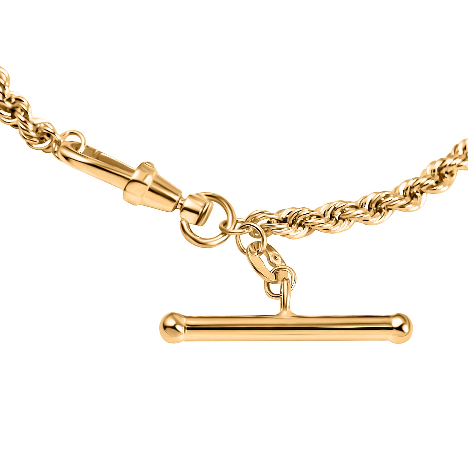 Italian Made Close Out Deal - 9K Yellow Gold Rope Albert Bracelet (Size - 7.5) with T-Bar Clasp, Gold Wt 3.30 Gms