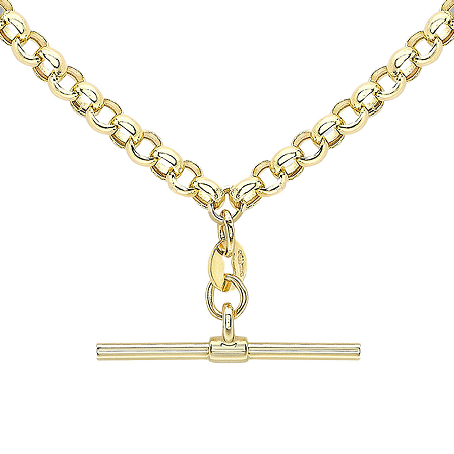 Italian Made Close Out Deal - 9K Yellow Gold Belcher Albert Necklace (Size - 18), Gold Wt. 7.00 Gms