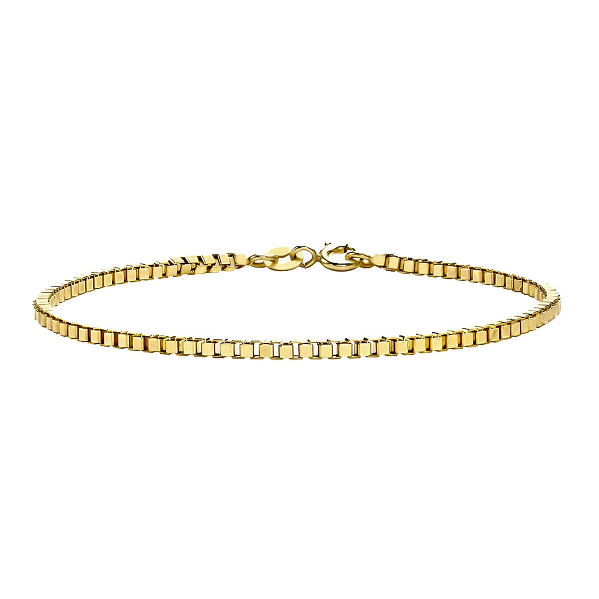 Vicenza Closeout - 9K Yellow Gold Box Bracelet (Size - 7.5)