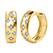 Moissanite Full Hoop Earrings (with Clasp) in 18K Vermeil Yellow Gold Plated Sterling Silver