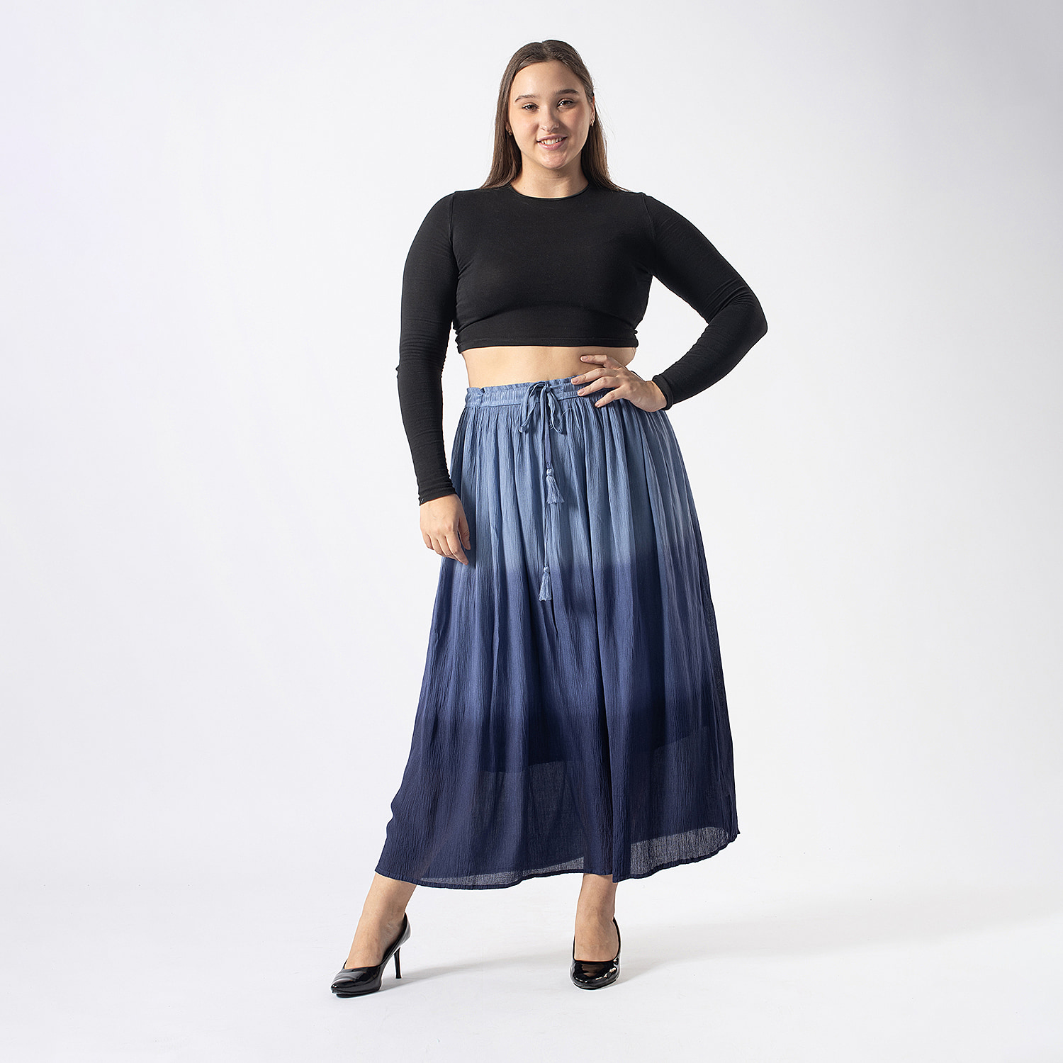Tamsy-Viscose-Lined-Skirt-Size-85x1-cm-Navy-Turquoise