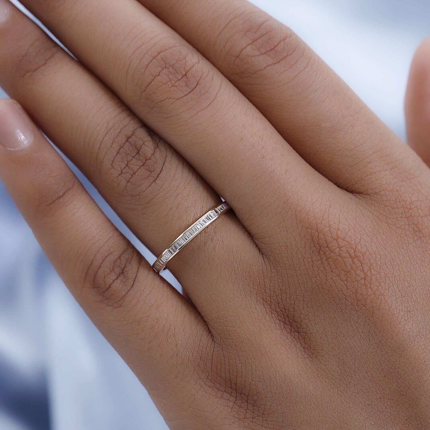 14K Yellow Gold SGL Certified Diamond (I1-I2-G-H) Band Ring 0.34 Ct.