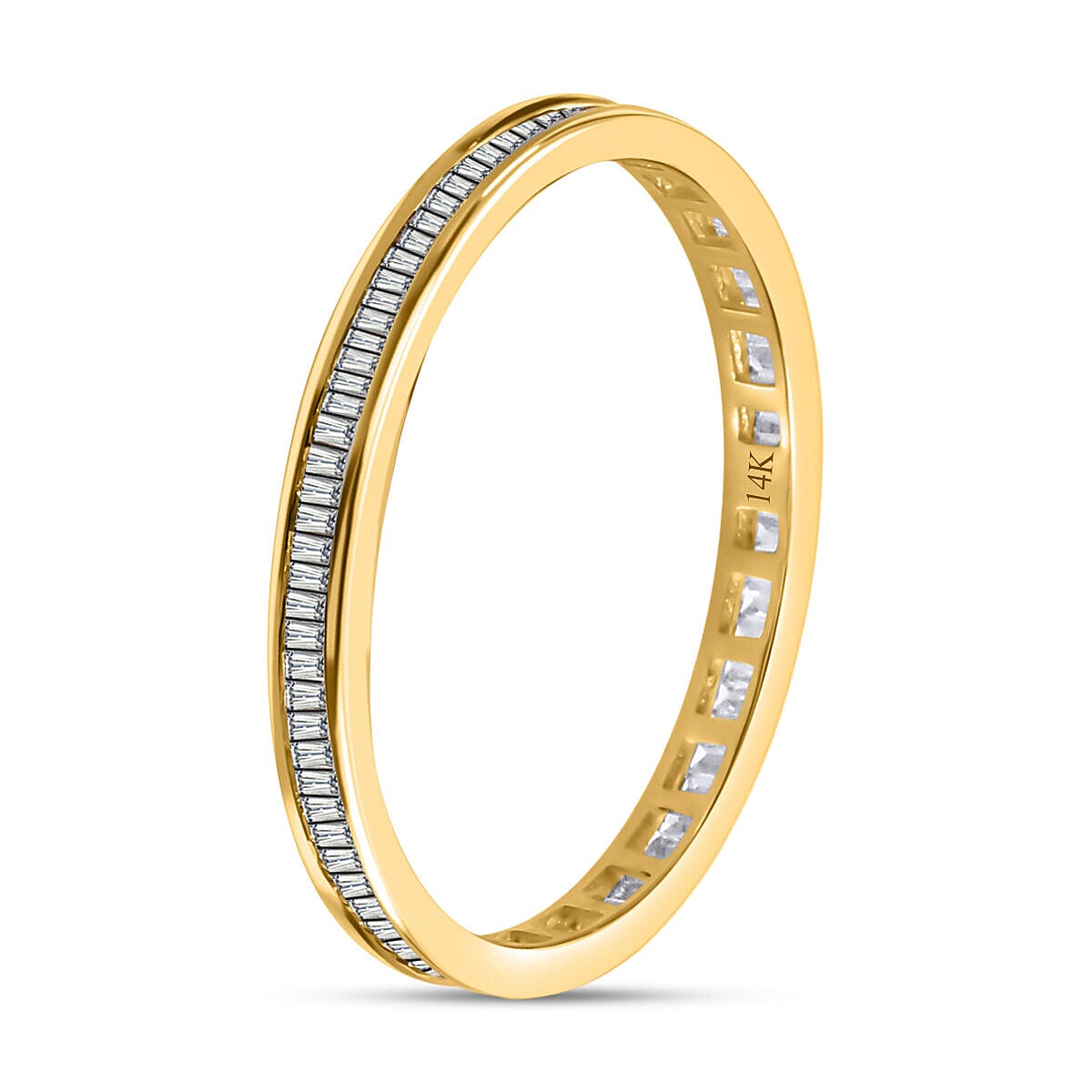 14K Yellow Gold SGL Certified Diamond (I1-I2-G-H) Band Ring 0.34 Ct.