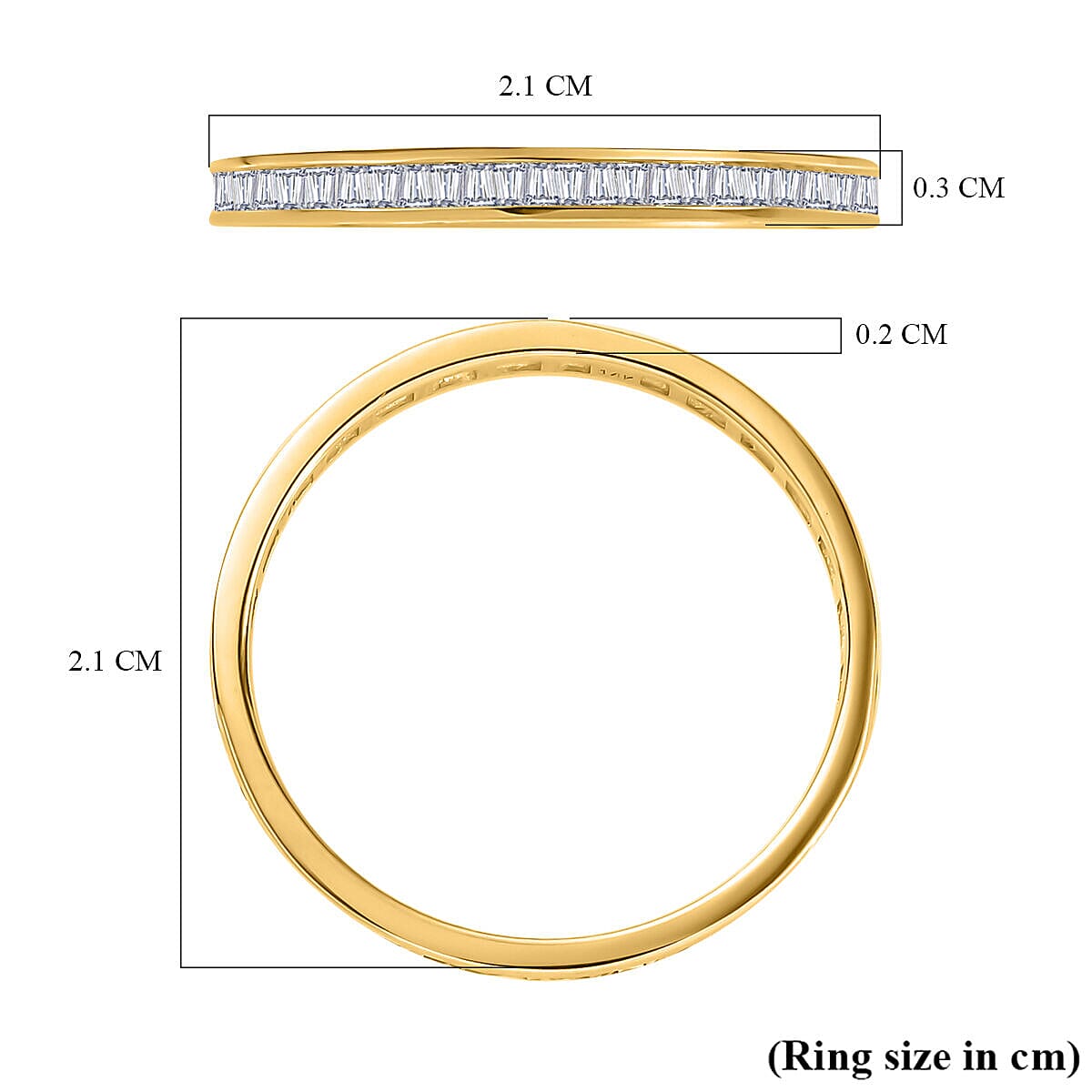 14K Yellow Gold SGL Certified Diamond (I1-I2-G-H) Band Ring 0.34 Ct.