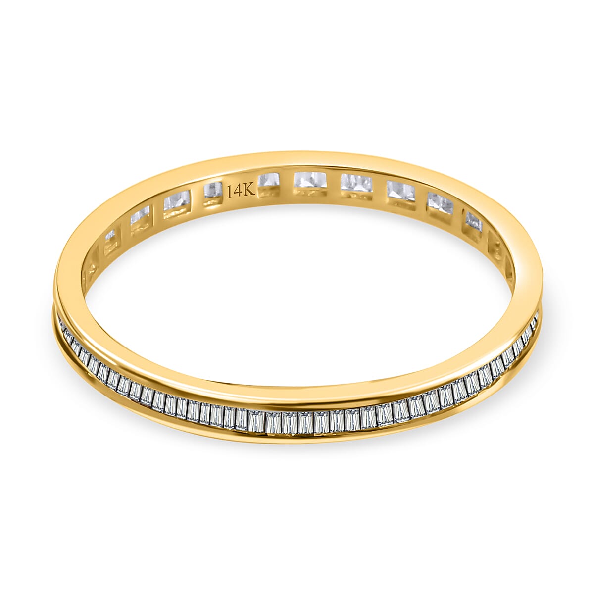 14K Yellow Gold SGL Certified Diamond (I1-I2-G-H) Band Ring 0.34 Ct.