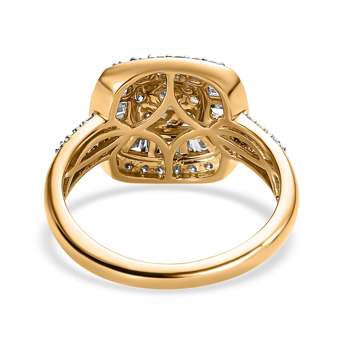 ILIANA - 18K Yellow Gold IGI Certified Diamond (SI-G-H) Halo Ring 1.00 Ct