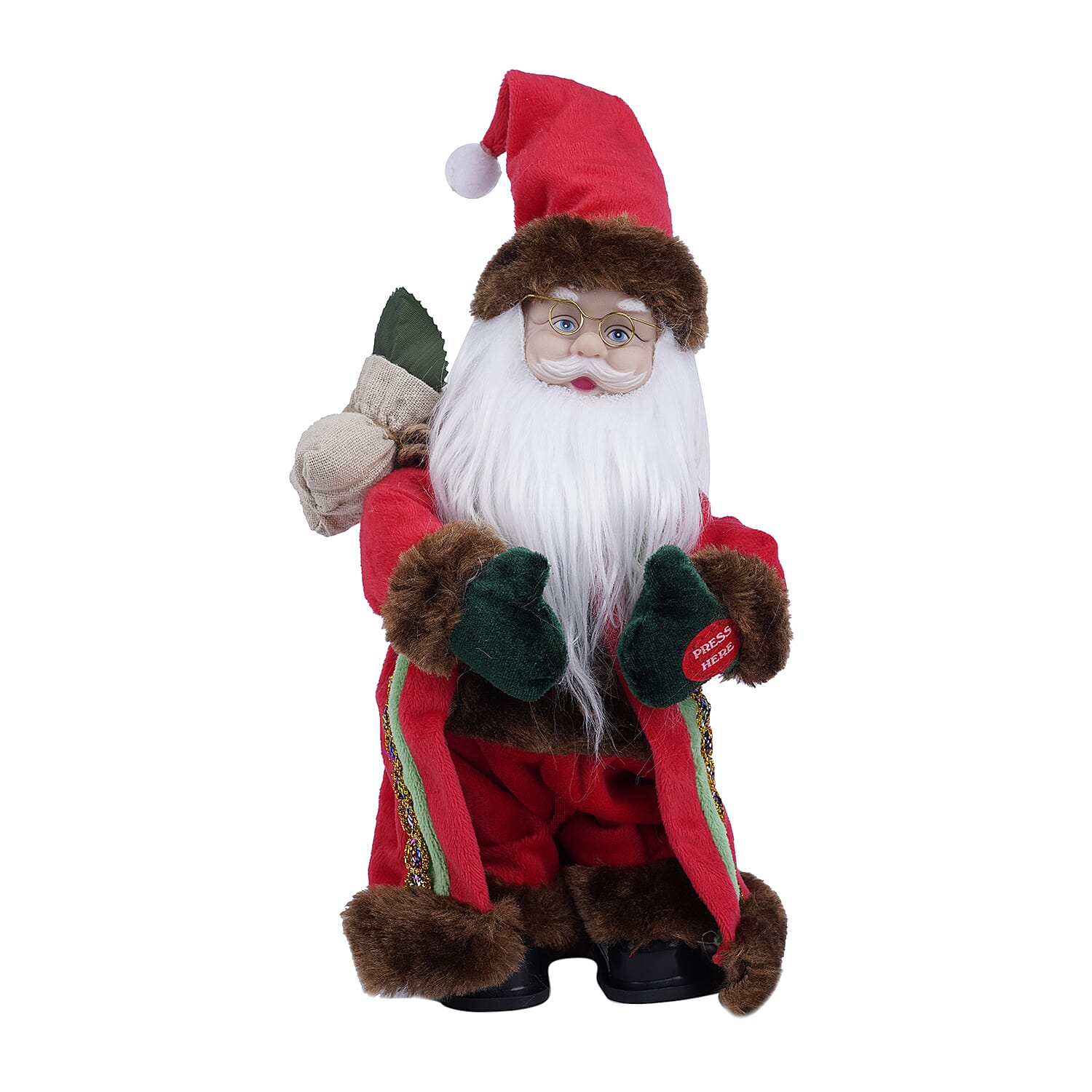 Christmas Electric Toy Dancing Santa Claus with Music (Size 30x12x10Cm) - Red