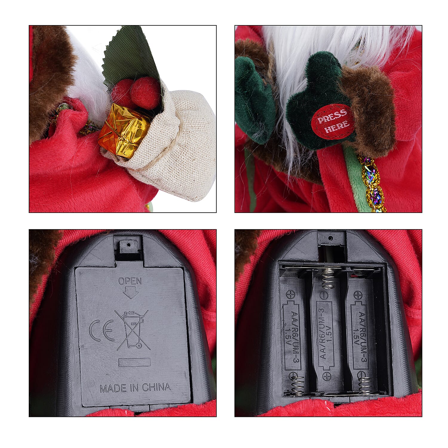 Christmas Electric Toy Dancing Santa Claus with Music (Size 30x12x10Cm) - Red