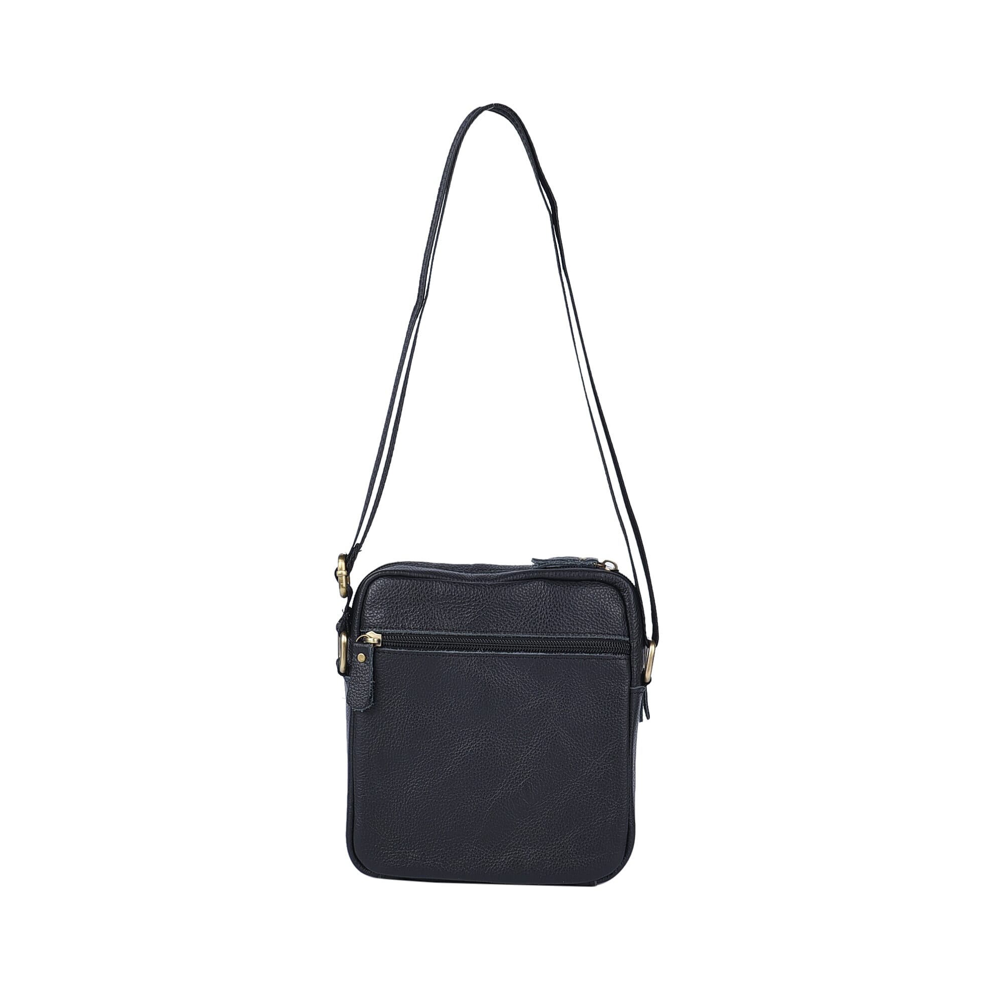 Hong Kong Closeout Collection Black Genuine Leather Mens Crossbody Bag