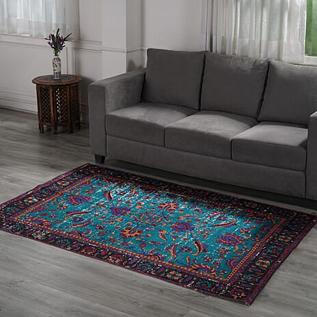 Durable Antique Persian Style Rug (Size 180x120 Cm) - Teal