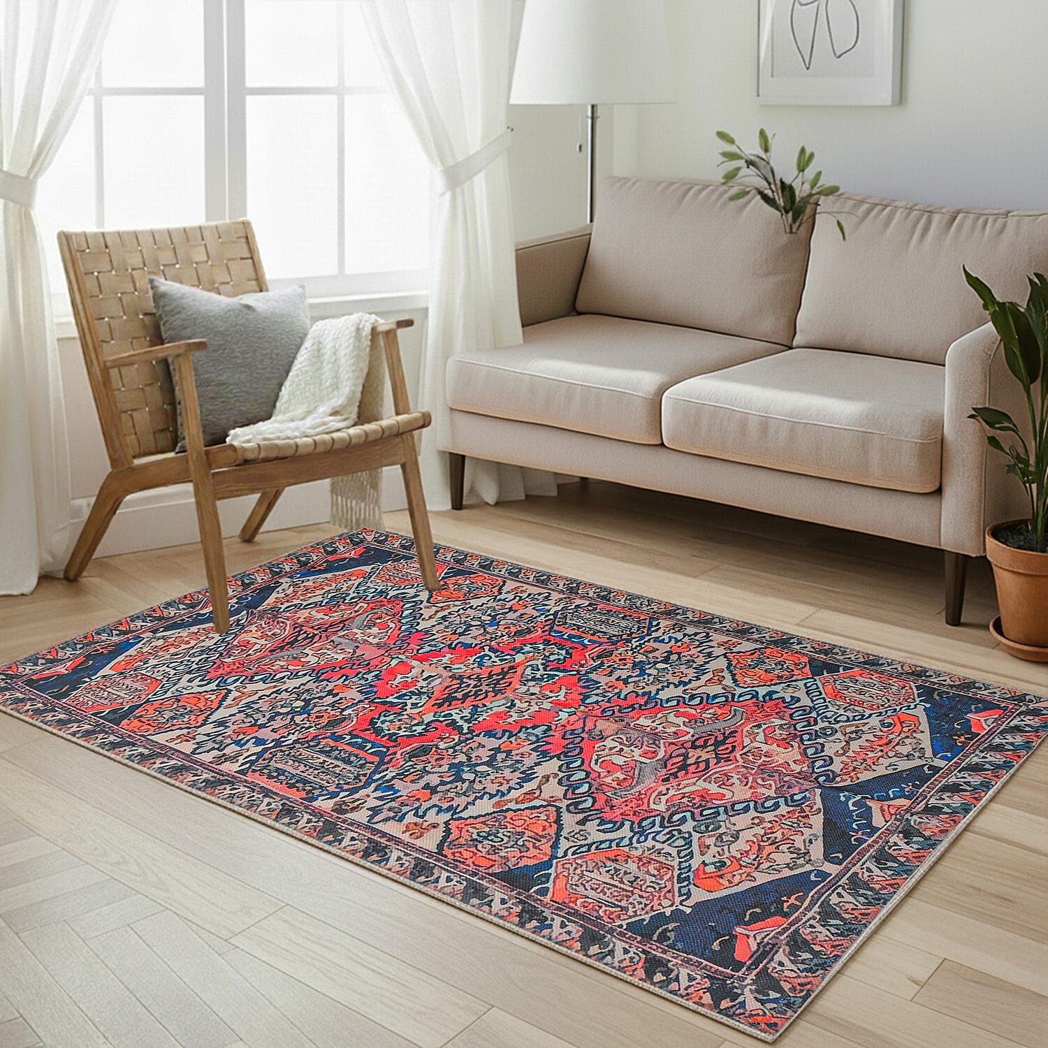 Traditional-Digital-Printed-Rug-Blue-and-Multi