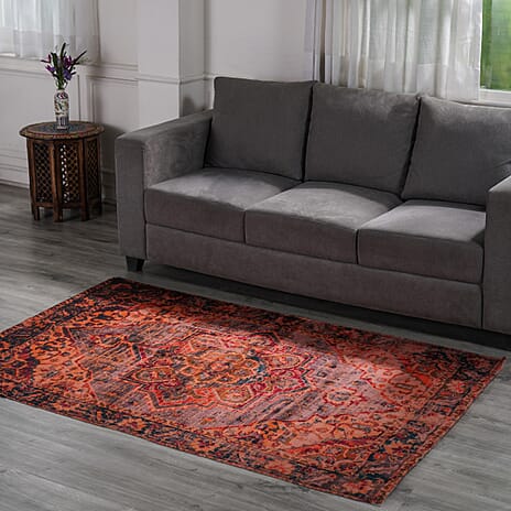 Durable Antique Persian Style Rug (Size 180x120 Cm) - Orange