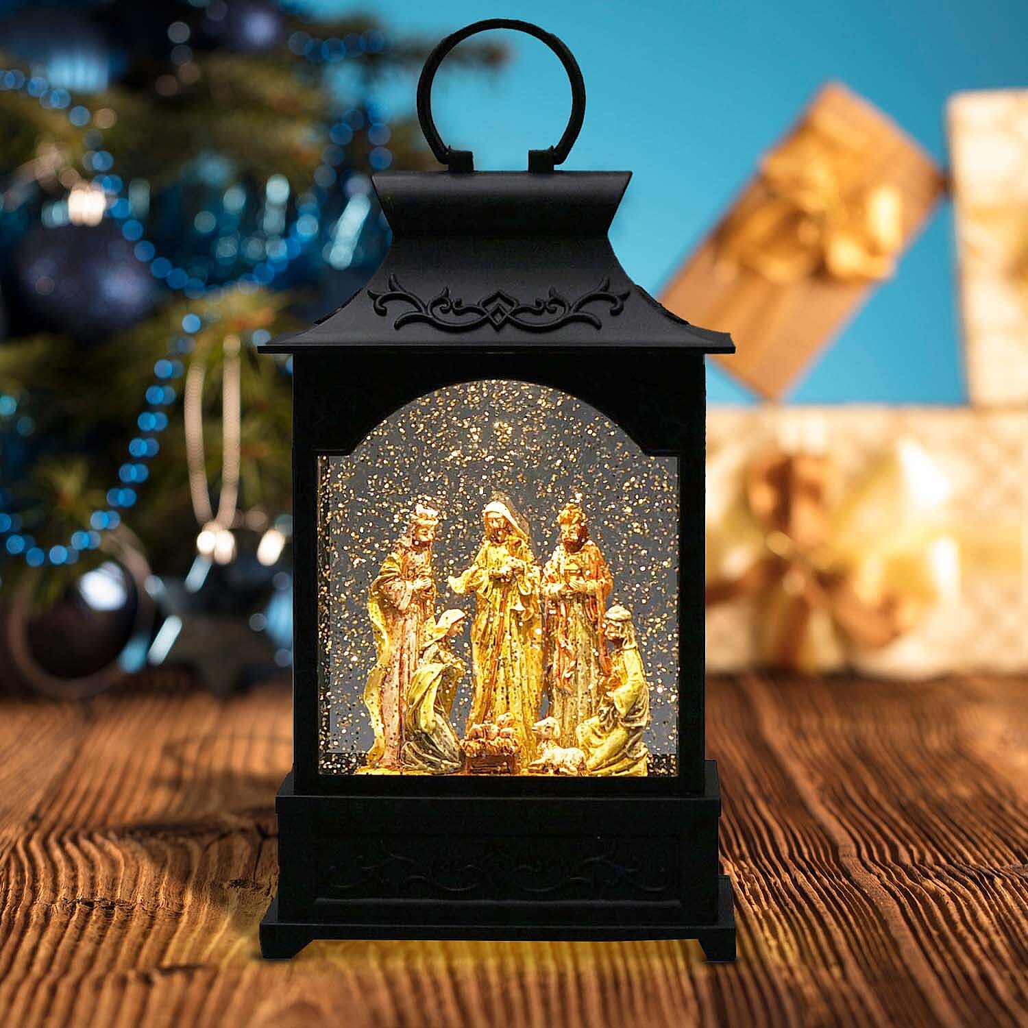 Holy Family Lantern with Music and USB Cable (Require 3xAA Battery Not Included) - Warm Light