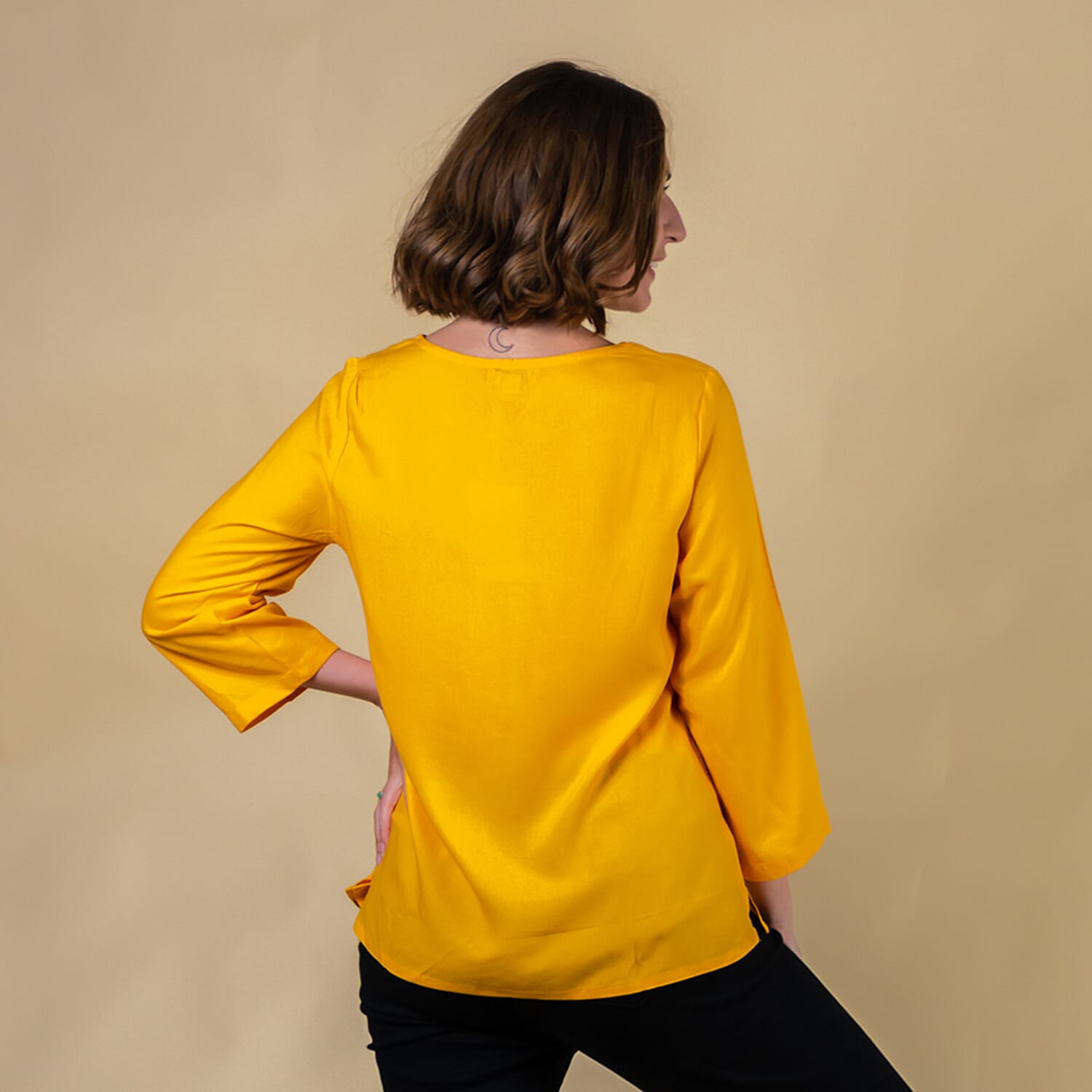 TAMSY 100% Viscose Plain Top (Size 12) - Yellow