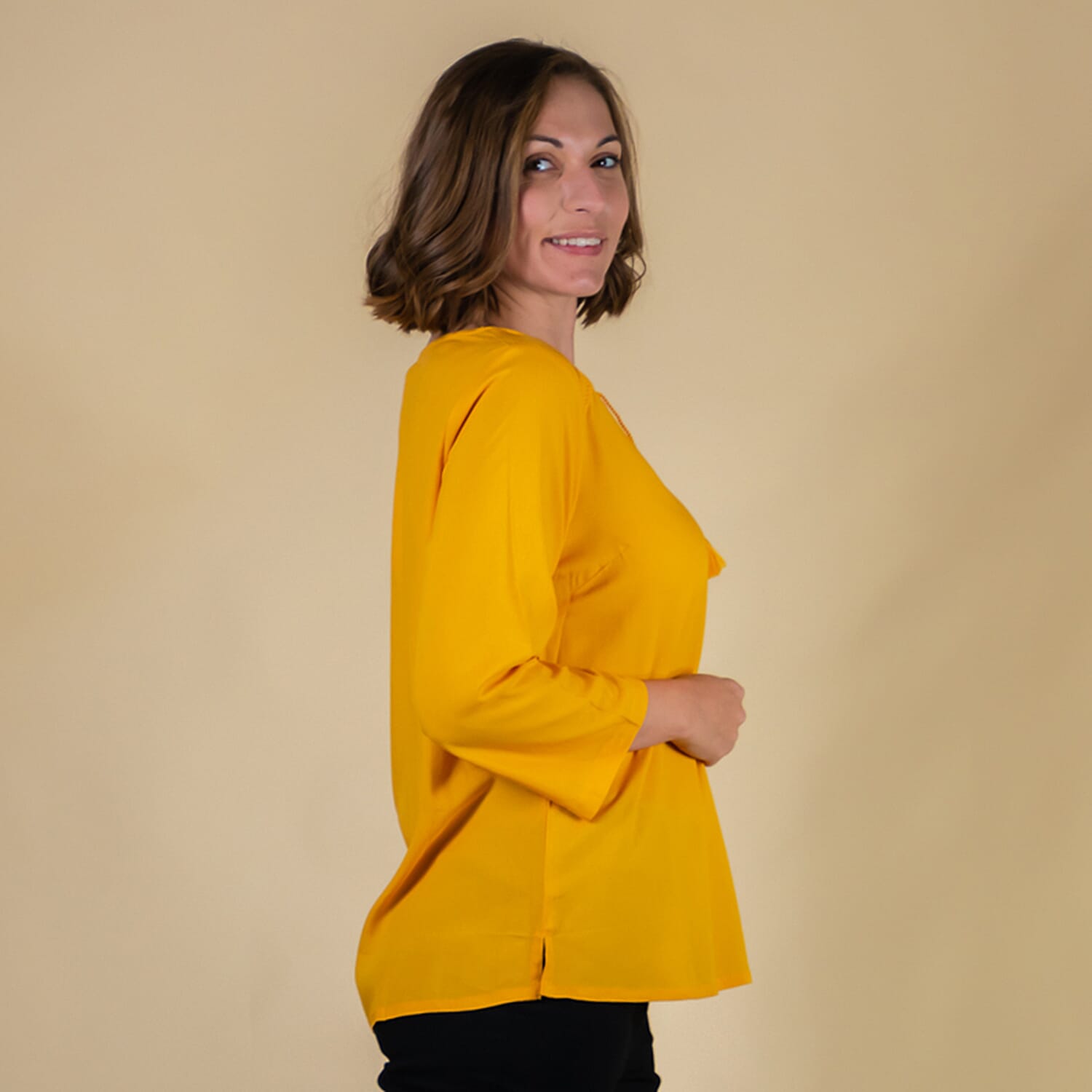 TAMSY 100% Viscose Plain Top (Size 12) - Yellow