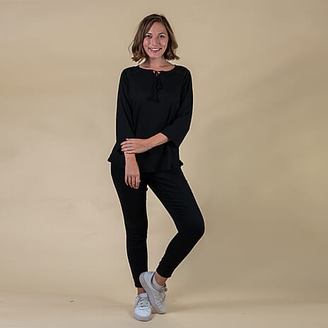 TAMSY 100% Viscose Top (Size 22) -  Black