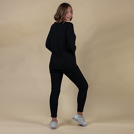 TAMSY 100% Viscose Top (Size 22) -  Black