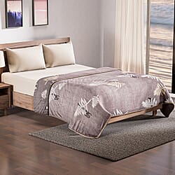 Super Soft Leaf Pattern Blanket (200x150cm) - Grey