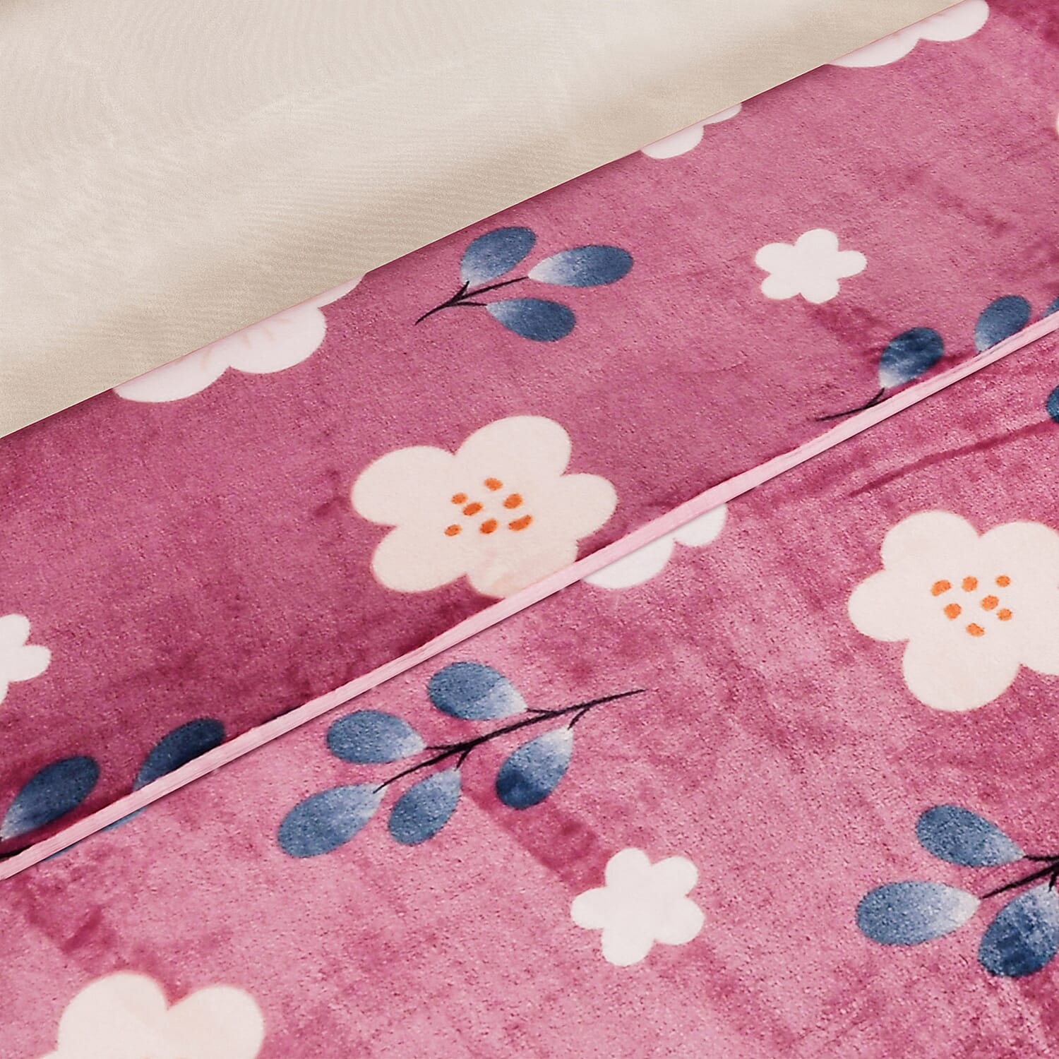 Super Soft Floral Blanket (200x150cm) - Maroon