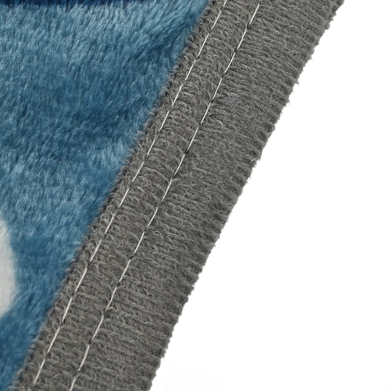 Flannel Small Contemporary Leaf Printed Blanket (King Size, 200x150 cm) - Light Blue