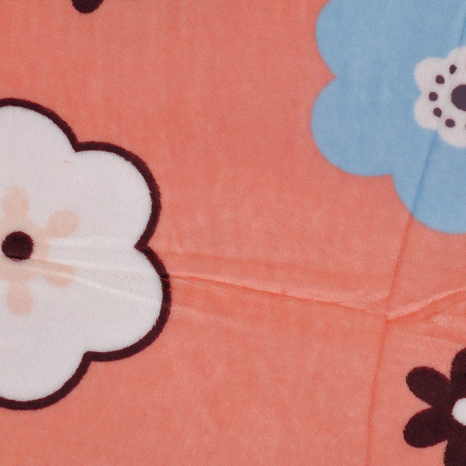 Flannel Floral Printed Blanket (King Size, 200x150 cm) - Orange