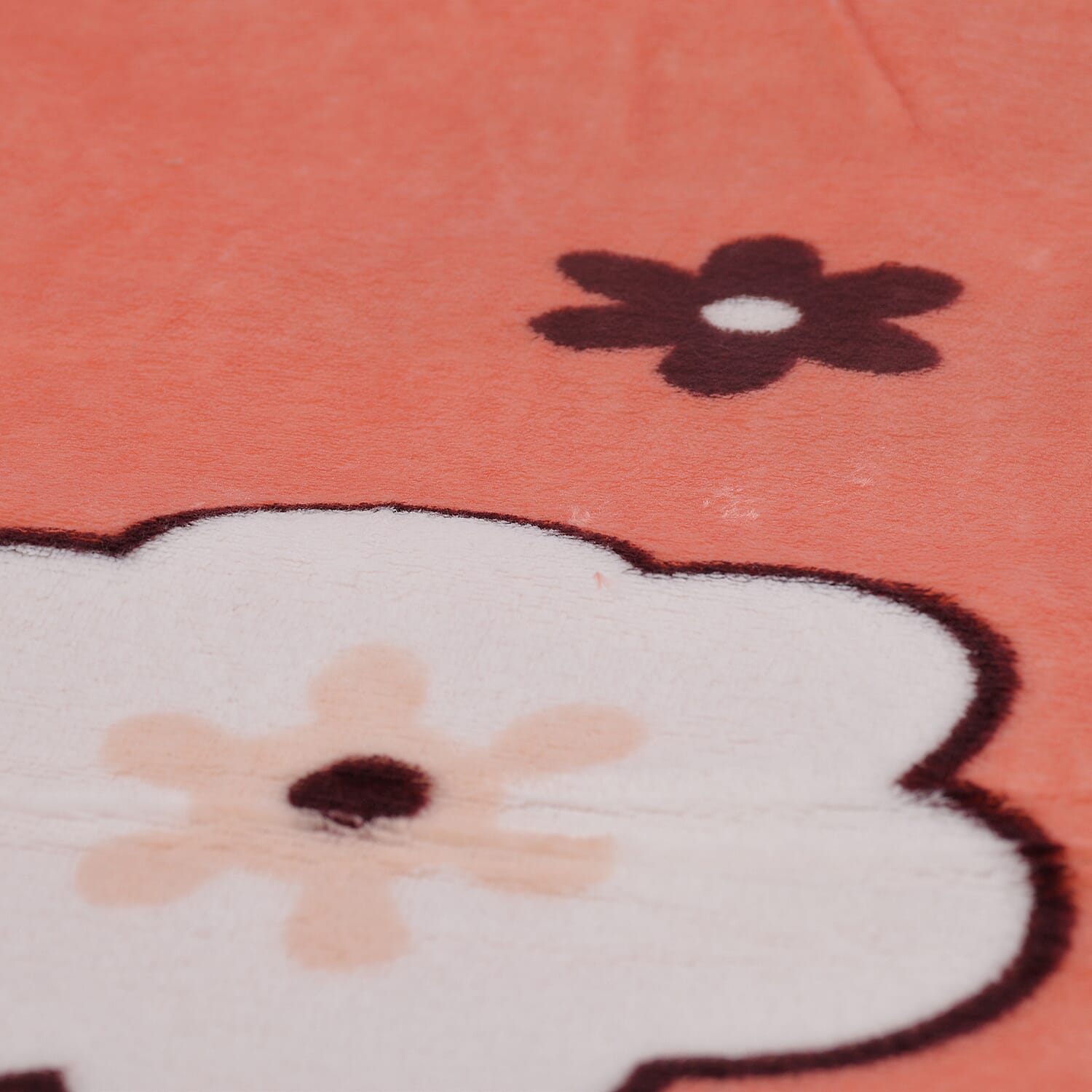 Flannel Floral Printed Blanket (King Size, 200x150 cm) - Orange