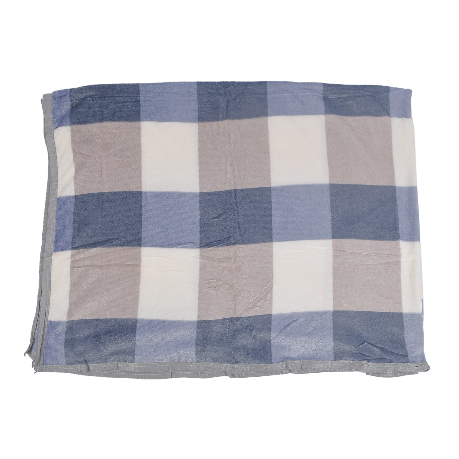 Flannel Block Pattern Blanket (King Size, 200x150 cm) - Multi