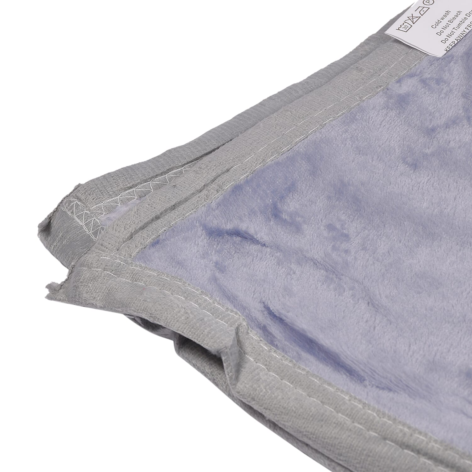 Flannel Leaf Printed Blanket - I Miss You  (King Size, 200x150 cm) - Grey