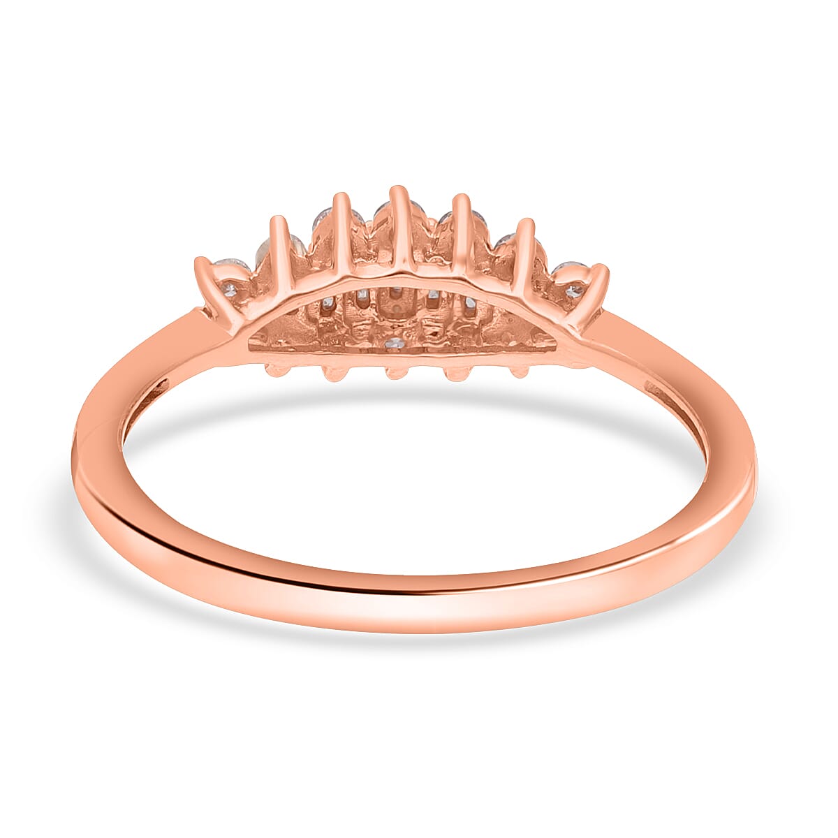 9K Rose Gold SGL Certified Natural Pink Diamond Boat Ring 0.33 Ct.