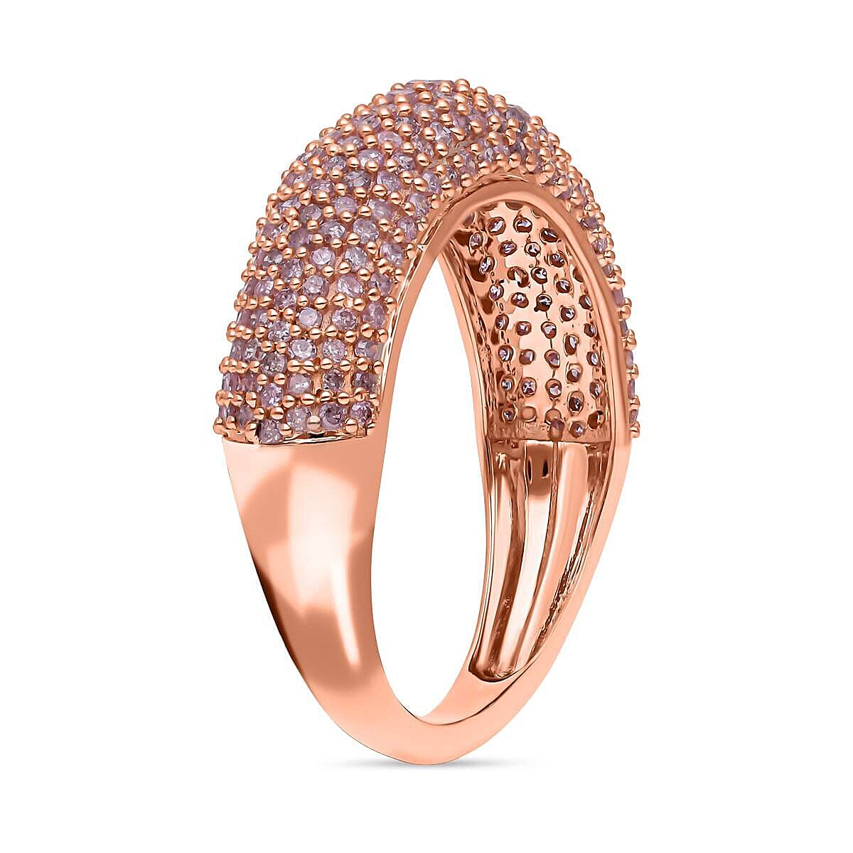 9K Rose Gold SGL Certified Natural Pink Diamond Ring 1.00 Ct.