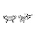 Diamond Stud Push Post Earrings in Platinum Overlay Sterling Silver 0.030 Ct.