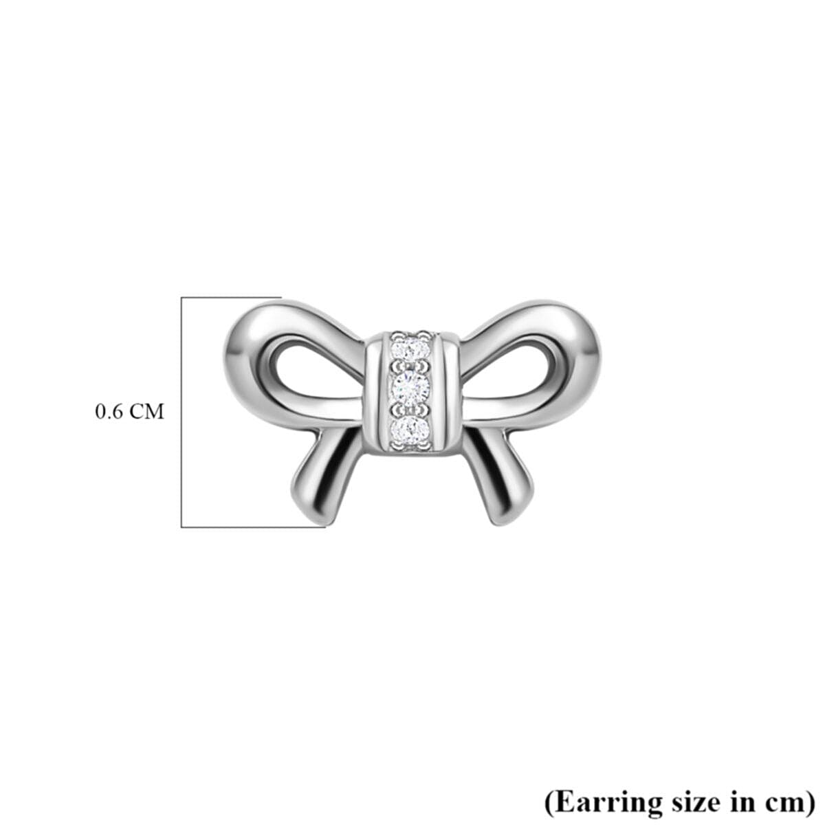 Diamond Stud Push Post Earrings in Platinum Overlay Sterling Silver 0.030 Ct.