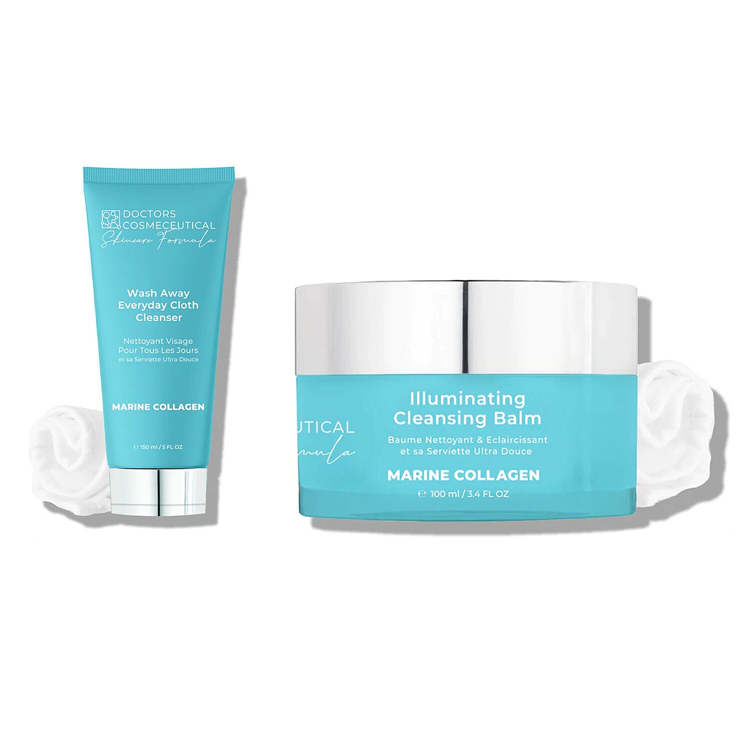 Set of 2 - Doctors Formula- Marine Collagen Cleansing Duo (Illuminating Cleansing Balm and Wash Away Everyday Cleanser in New Packaging)