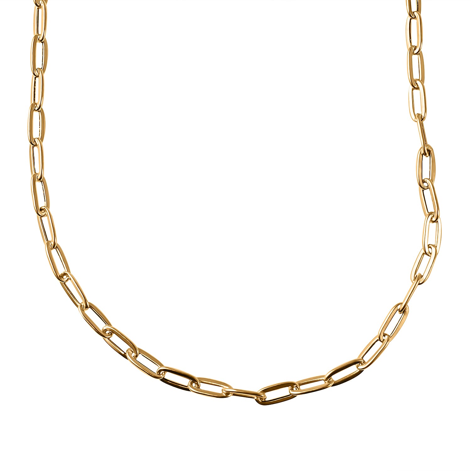 Maestro Collection - 9K Yellow Gold Paperclip Necklace (Size - 24) with Spring Ring Clasp.